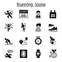 Running competition icon set vector illustration graphic design