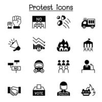 Protest and chaos icon set vector illustration graphic design