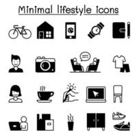 Estilo de vida mínimo, iconos hipster establecer diseño gráfico de ilustración vectorial vector