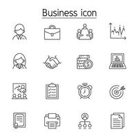 Business management icon set in thin line style vector