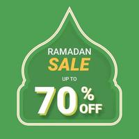 Ramadan flash sale paper cut style with shadows vector