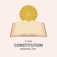 3 de mayo día conmemorativo de la constitución en japón ilustración vector