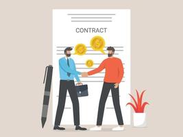 Business deal, Businessman Signing Contract vector