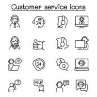 Set of Customer service related vector line icons.