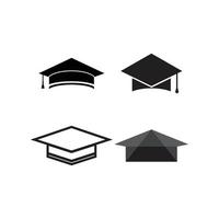 conjunto de logotipo de gorra de graduación vector