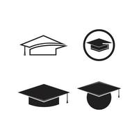 Graduation cap logo set vector