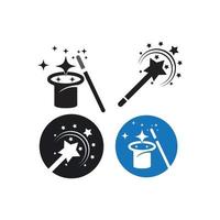 magic wand logo set vector