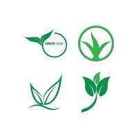 Green leaf logo set vector