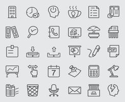 Office line icons set vector