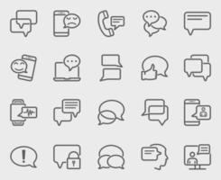 Message line icons set vector