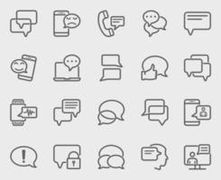 Message line icons set vector