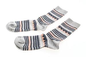 Socks on white background photo