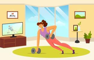 Home Gym with Guides From Television vector