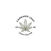 cannabis leaf logo in white ackground vector