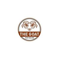 goat girl logo in white background vector