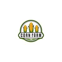 logo for corn farm with corn illustration that looks still fresh vector