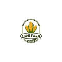 logo for corn farm with corn illustration that looks still fresh vector