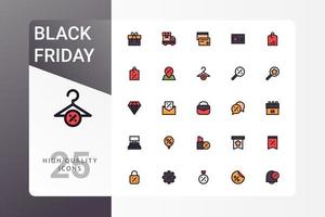 Black Friday icon pack on white background vector