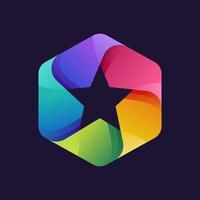 impresionante diseño de logotipo de estrella colorida vector