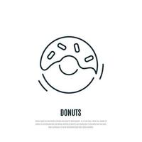 Donuts line icon. Bakery symbol. Linear style. vector