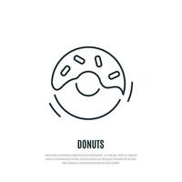 icono de línea de donas. símbolo de panadería. estilo lineal. vector