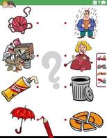 match people characters and objects educational task vector