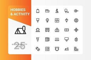 Hobbies And Activity icon pack isolated on white background. for your web site design, logo, app, UI. Vector graphics illustration and editable stroke. EPS 10.