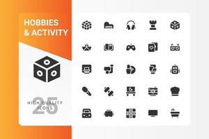 Hobbies And Activity icon pack isolated on white background. for your web site design, logo, app, UI. Vector graphics illustration and editable stroke. EPS 10.