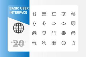 paquete de iconos de interfaz de usuario aislado sobre fondo blanco. para el diseño de su sitio web, logotipo, aplicación, interfaz de usuario. Ilustración de gráficos vectoriales y trazo editable. eps 10.