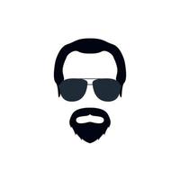 Portrait of a bearded man in glasses. vector