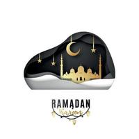 Greeting card design on the occasion of Muslims Holy Month Ramadan Kareem vector