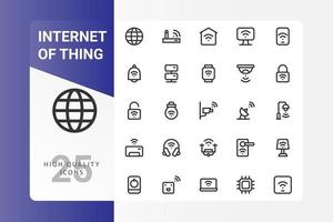 paquete de iconos de internet de las cosas sobre fondo blanco vector