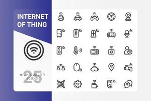 Internet of things icon pack on white background vector