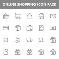 Online shopping icon pack vector