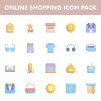 Online shopping icon pack vector