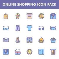 Online shopping icon pack vector