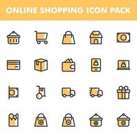 Online shopping icon pack vector