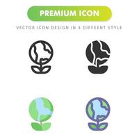 World and plan icon pack on white background vector