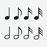 Ilustración de vector de conjunto de iconos de nota musical