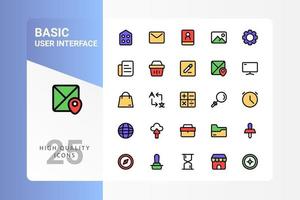 Basic UI icon pack for your web site design, logo, app, UI. Basic UI icon lineal color design. Vector graphics illustration and editable stroke. EPS 10.