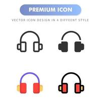 icono de auriculares para el diseño de su sitio web, logotipo, aplicación, interfaz de usuario. Ilustración de gráficos vectoriales y trazo editable. diseño de icono eps 10. vector