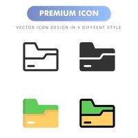 icono de carpeta para el diseño de su sitio web, logotipo, aplicación, interfaz de usuario. Ilustración de gráficos vectoriales y trazo editable. diseño de icono eps 10. vector