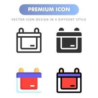 icono de calendario para el diseño de su sitio web, logotipo, aplicación, interfaz de usuario. Ilustración de gráficos vectoriales y trazo editable. diseño de icono eps 10. vector