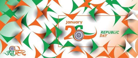 Indian Republic day concept with text 26 January. Abstract Vector illustration Design.