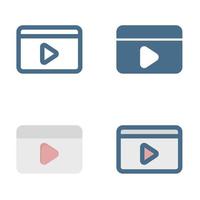 Video player icon in isolated on white background. for your web site design, logo, app, UI. Vector graphics illustration and editable stroke. EPS 10.