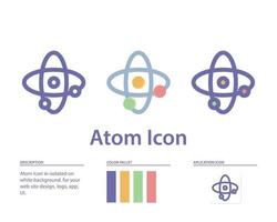 atom icon in isolated on white background. for your web site design, logo, app, UI. Vector graphics illustration and editable stroke. EPS 10.