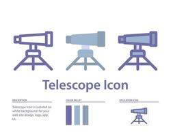 icono de telescopio en aislado sobre fondo blanco. para el diseño de su sitio web, logotipo, aplicación, interfaz de usuario. Ilustración de gráficos vectoriales y trazo editable. eps 10. vector