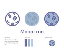 moon icon in isolated on white background. for your web site design, logo, app, UI. Vector graphics illustration and editable stroke. EPS 10.