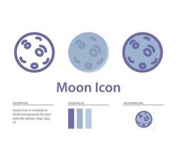 moon icon in isolated on white background. for your web site design, logo, app, UI. Vector graphics illustration and editable stroke. EPS 10.