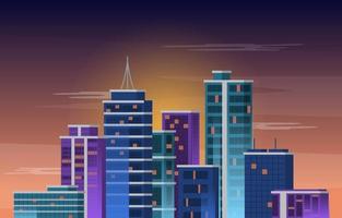 Sky City Building Construction Cityscape Skyline Business Illustration vector